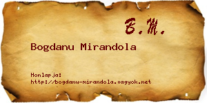 Bogdanu Mirandola névjegykártya